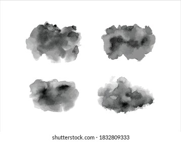 black ink paint stroke background vector