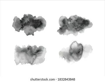 black ink paint stroke background vector