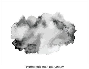 black ink paint stroke background vector