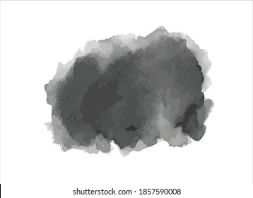 black ink paint stroke on white background