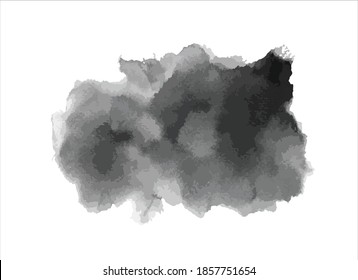 black ink paint stroke on white background