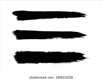 black ink paint stroke on white background