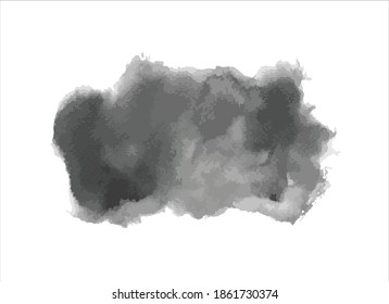 black ink paint stroke on white background
