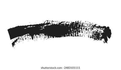 Black ink paint vector brush strokes. Thick dirty distress texture. Grunge rough paint brushes. touch material, dirty splash, handwritten texture simple stripes