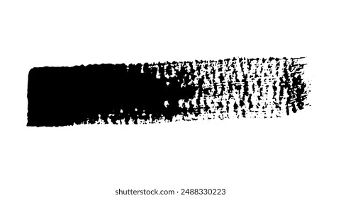 Black ink paint vector brush strokes. Thick dirty distress texture. Grunge rough paint brushes. touch material, dirty splash, handwritten texture simple stripes