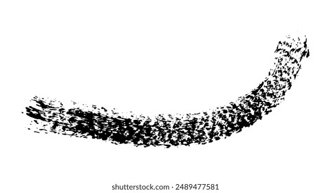 Black ink paint vector brush strokes. Thick dirty distress texture. Grunge rough paint brushes. touch material, dirty splash, handwritten texture simple stripes