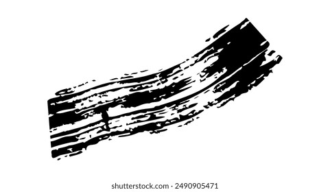 Trazos de pincel de Vector de tinta negra. Textura gruesa y sucia. Pinceles de pintura gruesa grunge. material táctil, salpicadura sucia, textura escrita a mano rayas simples