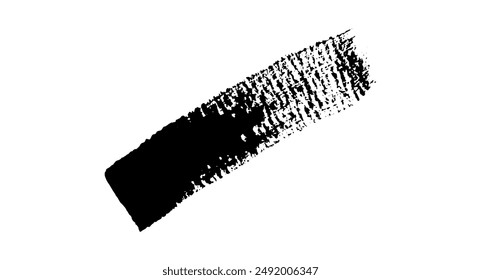 Trazos de pincel de Vector de tinta negra. Textura gruesa y sucia. Pinceles de pintura gruesa grunge. material táctil, salpicadura sucia, textura escrita a mano rayas simples