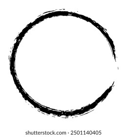 Black ink paint vector brush oval circle stroke. Thick dirty distress texture. Grunge rough paint brushes. touch material, dirty splash, handwritten texture simple stripes