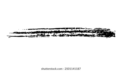 Black ink paint vector brush strokes. Thick dirty distress texture. Grunge rough paint brushes. touch material, dirty splash, handwritten texture simple stripes