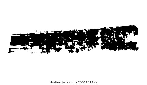 Black ink paint vector brush strokes. Thick dirty distress texture. Grunge rough paint brushes. touch material, dirty splash, handwritten texture simple stripes