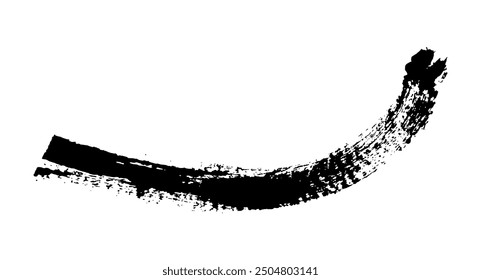 Pintura de tinta negra con pinceladas de Vector. Textura de angustia sucia gruesa. Grunge pinceles ásperos. material del tacto, salpicaduras sucias, textura escrita a mano rayas simples