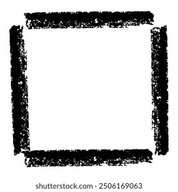 Black ink paint vector brush square. Thick dirty distress texture. Grunge rough paint brushes. touch material, dirty splash, handwritten texture simple stripes