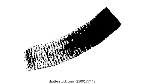 Pintura de tinta negra con pinceladas de Vector. Textura de angustia sucia gruesa. Grunge pinceles ásperos. material del tacto, salpicaduras sucias, textura escrita a mano rayas simples