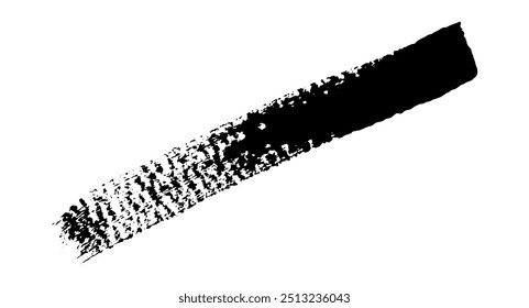 Black ink paint vector brush strokes. Thick dirty distress texture. Grunge rough paint brushes. touch material, dirty splash, handwritten texture simple stripes
