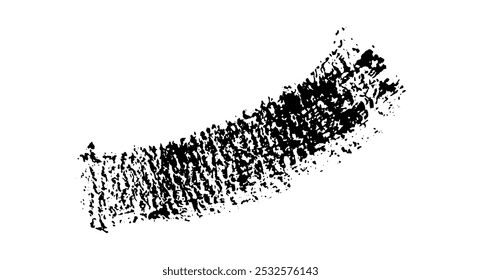 Black ink paint vector brush strokes. Thick dirty distress texture. Grunge rough paint brushes. touch material, dirty splash, handwritten texture simple stripes