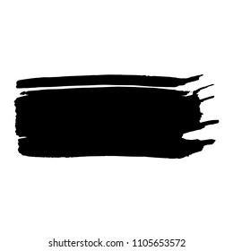 Black ink painted brush print.