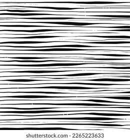 Black ink pen lines with pressure variation from thick to thin vector simple flat background concept, isolated on square white template. Simple flat art style wallpaper for paper textile scarf print.
