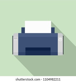 Black ink printer icon. Flat illustration of black ink printer vector icon for web design