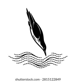 Black ink quill pen