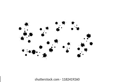 Black ink smears, ink, stains. Vector illustration. Isolated on white background