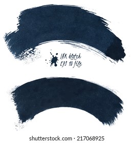 Black ink splash and banners - vector illustration