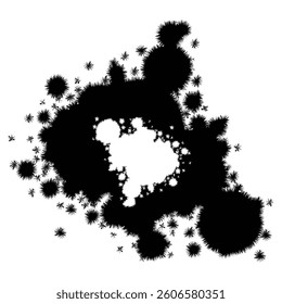 Black ink splash design with fluid texture