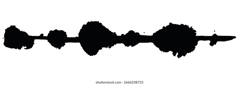 Black ink splash or drop made with brush. Ink splatter. Isolated  illustration
