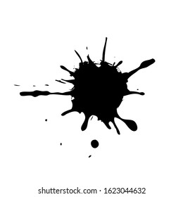 Black ink splash. Grunge splatters. Abstract background. Grunge text banners
