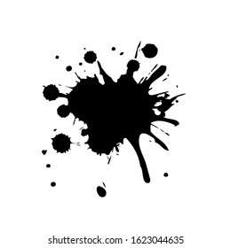 Black ink splash. Grunge splatters. Abstract background. Grunge text banners