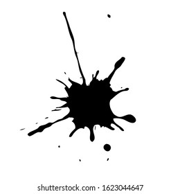Black ink splash. Grunge splatters. Abstract background. Grunge text banners