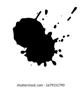 Black ink splash. Grunge splatters. Abstract background. Grunge text banners