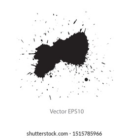 black ink splash isolated on white background. Vector EPS10