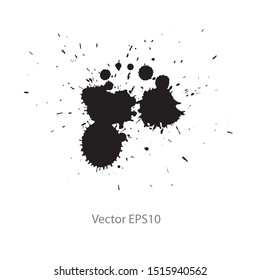 black ink splash isolated on white background. Vector EPS10