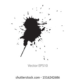 black ink splash isolated on white background. Vector EPS10