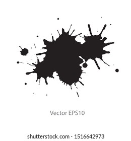 black ink splash isolated on white background. Vector EPS10