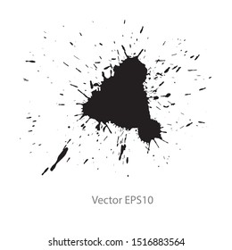black ink splash isolated on white background. Vector EPS10