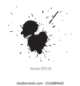 black ink splash isolated on white background. Vector EPS10