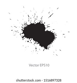 black ink splash isolated on white background. Vector EPS10
