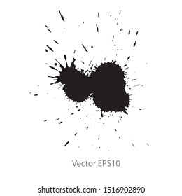 black ink splash isolated on white background. Vector EPS10