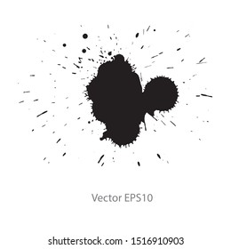 black ink splash isolated on white background. Vector EPS10
