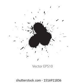 black ink splash isolated on white background. Vector EPS10