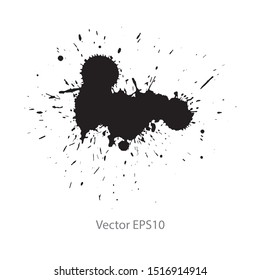 black ink splash isolated on white background. Vector EPS10