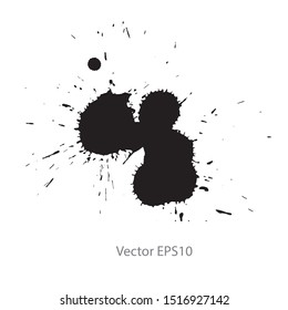 black ink splash isolated on white background. Vector EPS10
