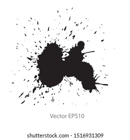 black ink splash isolated on white background. Vector EPS10