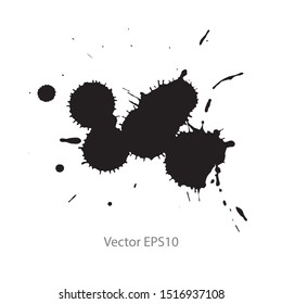 black ink splash isolated on white background. Vector EPS10