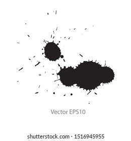 black ink splash isolated on white background. Vector EPS10