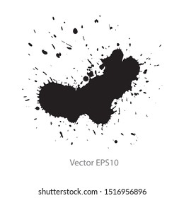 black ink splash isolated on white background. Vector EPS10