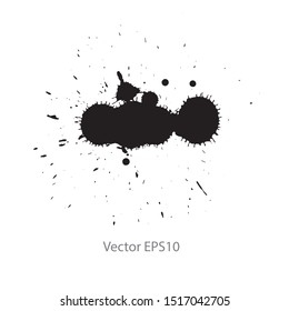 black ink splash isolated on white background. Vector EPS10