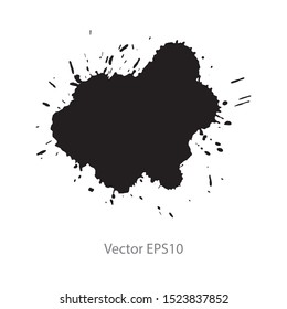 black ink splash isolated on white background. Vector EPS10